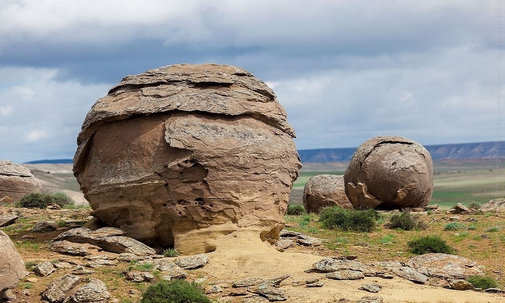 Explore globe-like rocks estimated to be about 150 million years old.