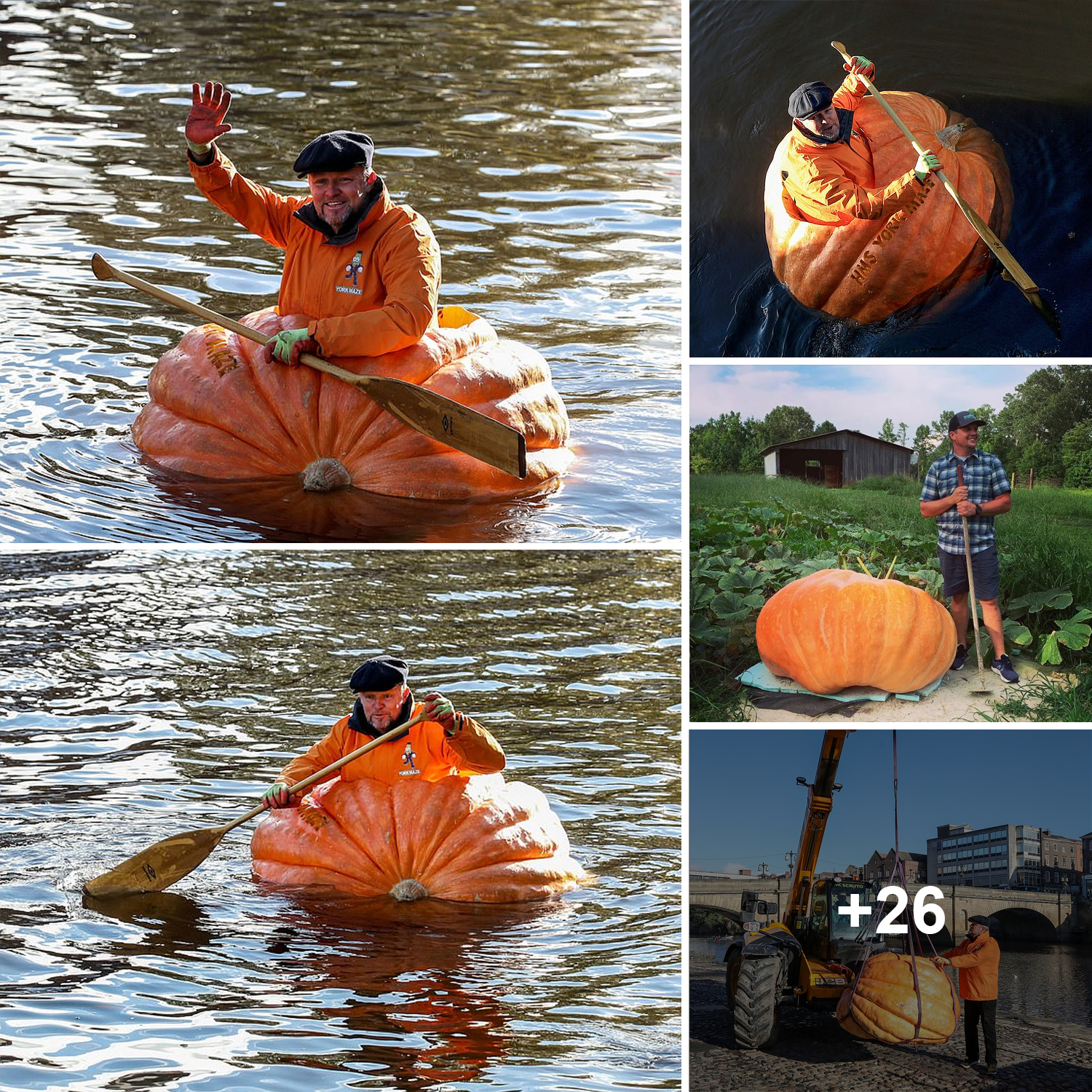 A pumpkin boat weighs 1,364 lbs