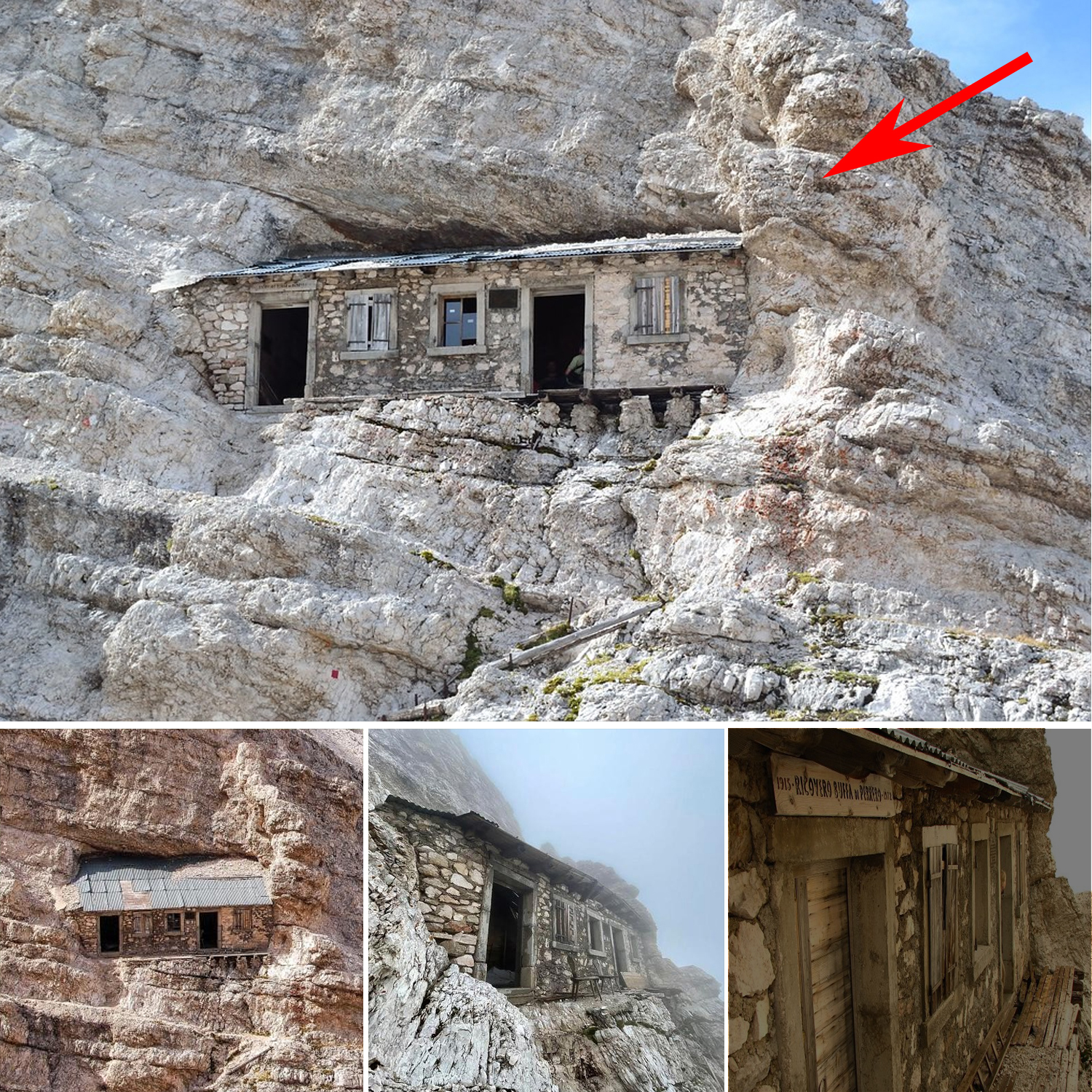 Unveiling the stunning house embedded into a vertical rock face in Italy’s Ampezzo Dolomites.