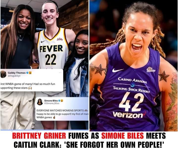 Breaking : Brittney Griner Slams Simone Biles for Backing Caitlin Clark – ‘She Sides with White Athletes and Forgets Her Roots!