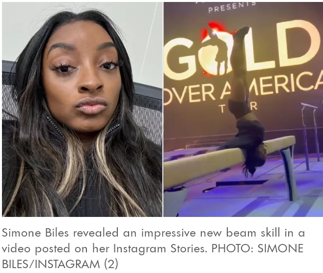 Simone Biles Reveals She ‘Learned Another New Thing’ as She Shows Off Impressive Beam Skill