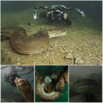 Diver Experiences an Unforgettable Face-to-Face Encounter with a Giant Anaconda.