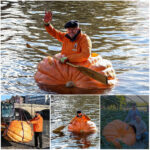 He grew a 1.364-pound pumpkin and then turned it into a boat!